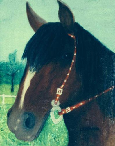 326 cheval 30x24 huile sur toile