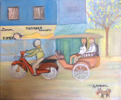 327-asie-Huile-sur-toile-de-30x25-cm