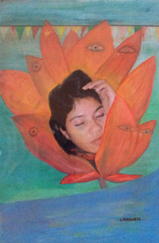 353-Lina-lotus Photo huile 45x30