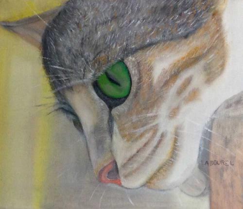 358-Asie-Chat-Huile-sur-toile-30x24-cm