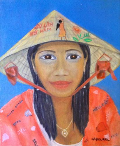 Asie Vietnamienne 30x25 huile